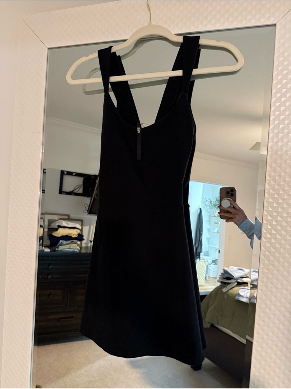 ALO Yoga Black Mini Dress with Front Zip
